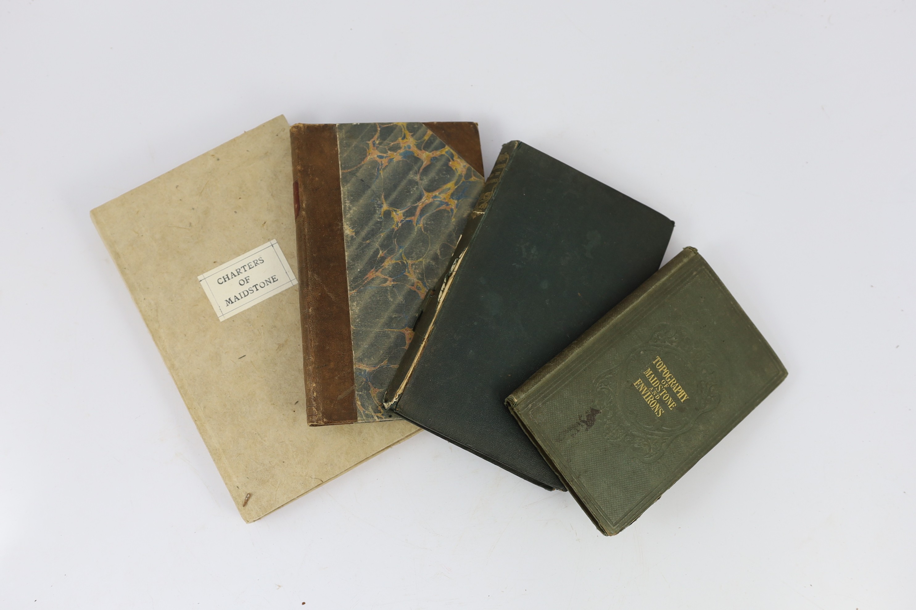 KENT: Newton, William - The History and Antiquities of Maidstone, the County Town of Kent...frontis.; old half calf and marbled boards. printed for the Author...1741; James, William Roberts - The Charters and other Docum